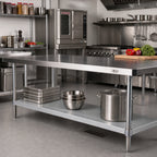 Thumbnail image #2 for John Boos GSK6-36132 132 x 36-Inch 16-Gauge Galvanized Steel Work Table Undershelf