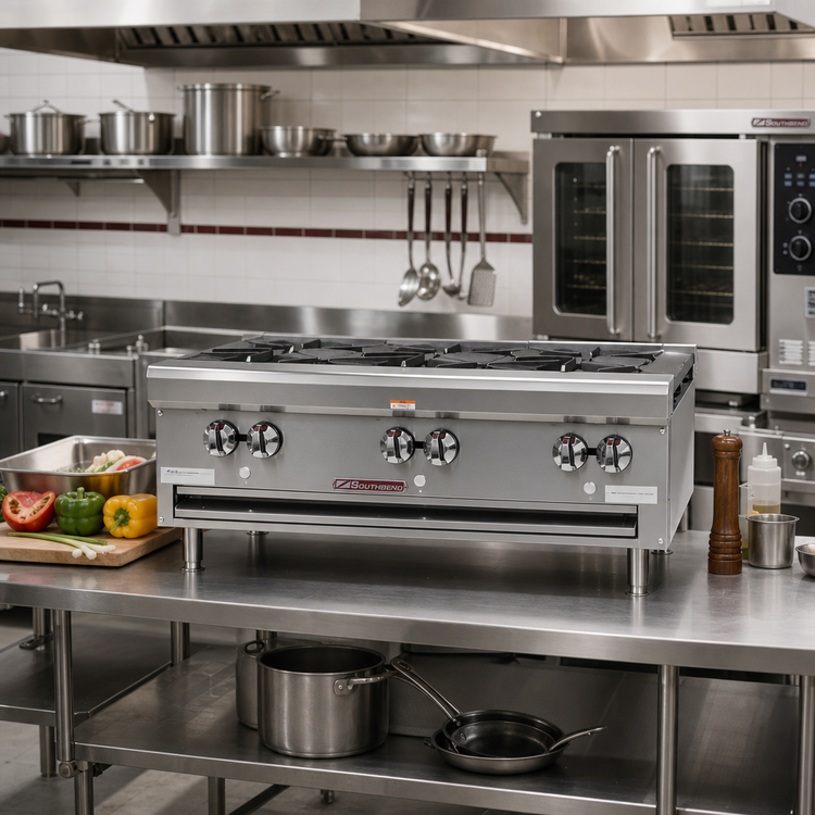 Product image #2 for Southbend HDO-24SU 24-Inch 4-Burner Gas Countertop Hotplate with Step-Up Open Burners