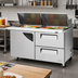 Thumbnail image #2 for Turbo Air Super Deluxe 60-1/4-Inch Two-Section Mega Top Sandwich/Salad Prep Table with 1 Door and 2 Drawers