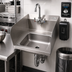 Thumbnail image #2 for John Boos Pro-Bowl Wall-Mount Stainless Steel Hand Sink with Left and Right Side Splashes, 14 x 10 x 5 Bowl