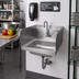 Thumbnail image #2 for John Boos Pro-Bowl Wall-Mount Stainless Steel Hand Sink with Left and Right Side Splashes, 14 x 10 x 5 Bowl