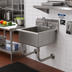 Thumbnail image #2 for Advance Tabco Wall Mounted One-Station 16 Gauge Stainless Steel Service Sink with K-159 Gooseneck Faucet, 20 x 19-1/2 Inch Bowl