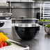 Thumbnail image #2 for Vollrath Round Double-Wall Insulated Serving Bowl, 6.9 Quart, Black Exterior with Satin Stainless Steel Interior