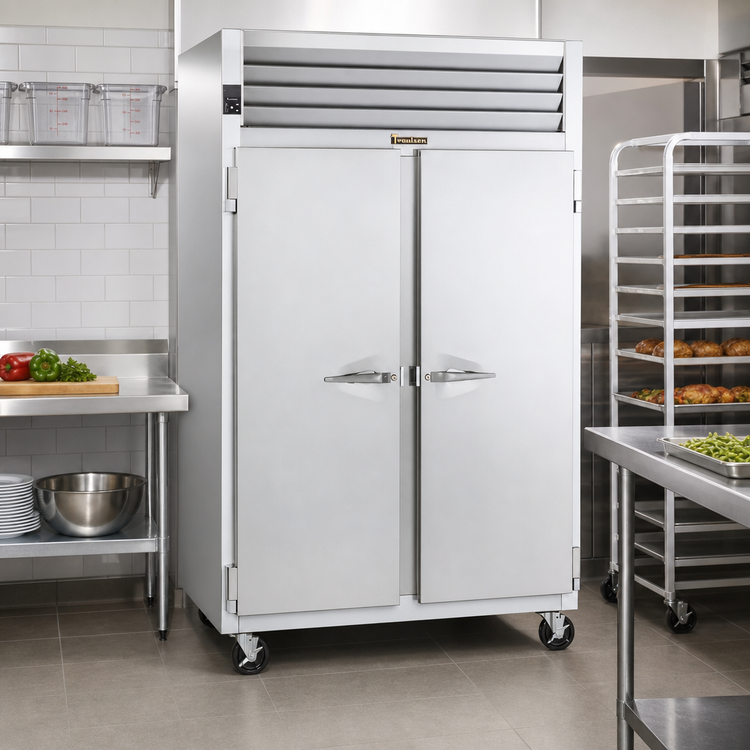 Product image #2 for Traulsen Spec-Line Two-Section Pass-Thru Heated Holding Cabinet, Standard Depth, Half-Height Solid Doors