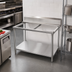 Thumbnail image #2 for 48-Inch x 24-Inch Stainless Steel Poly Top Work Table Frame with Undershelf and 6-Inch Backsplash