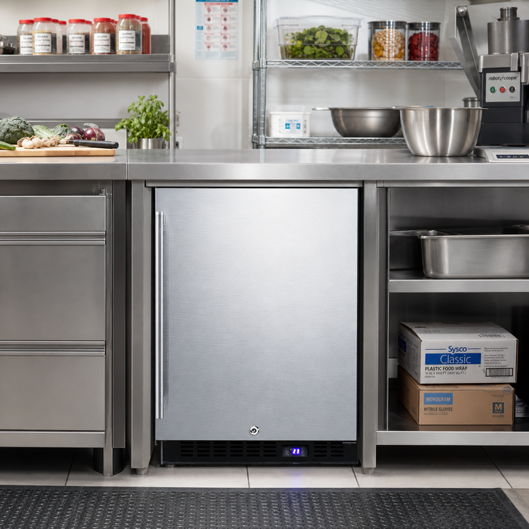 Product image #2 for Summit Commercial 24-Inch Undercounter All-Freezer, 4.7 Cu. Ft., Built-In/Freestanding, Stainless Steel