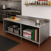 Thumbnail image #2 for BK Resources Stainless Steel Chef Table, 96 x 30 Inches, Open Front Cabinet Base, 5-Inch Riser