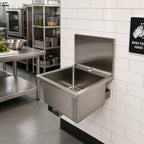 Thumbnail image #2 for BK Resources BKHS-D-1616 Wall-Mounted Stainless Steel Hand Sink, 16 x 16 x 10-Inch Bowl, 11-Inch Backsplash, Faucet Not Included