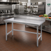 Thumbnail image #2 for Advance Tabco 120-Inch x 24-Inch 14-Gauge 304 Stainless Steel Work Table with 5-Inch Backsplash and Galvanized Open Base