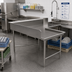 Thumbnail image #2 for BK Resources Corner L-Shaped Clean Dishtable with 10-Inch Backsplash, 60 x 96 Inches, Right-to-Left Operation