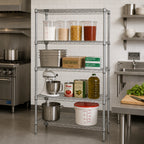 Thumbnail image #2 for Quantum WR63-1842C Wire Shelving Starter Kit, 42" W x 18" D x 63" H, 4 Shelves, Chrome Plated