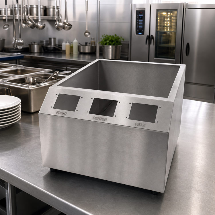 Product image #2 for CookTek SinAqua IHW 3-Panel Countertop Housing for Drop-In Induction Buffet Warmers