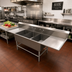 Thumbnail image #2 for John Boos Pro-Bowl 3-Compartment Floor Model Stainless Steel Sink with Dual Drainboards, 24 x 24 x 12-Inch Bowls