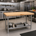 Thumbnail image #2 for John Boos Northern Hard Rock Maple Wood Top Work Table, 120 x 36 Inches