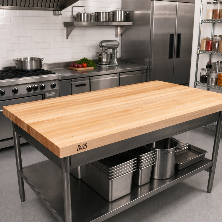 Product image #2 for John Boos Boos Block KCT6038-O Kitchen Countertop, 60 x 38 Inch, 1-1/2 Inch Thick, Northern Hard Rock Maple, Penetrating Oil Finish