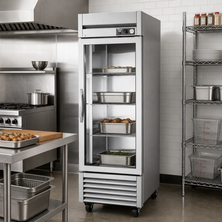 Product image #2 for True Mfg. 1-Section Reach-In Heated Holding Cabinet with Framed Glass Door and 3 Shelves