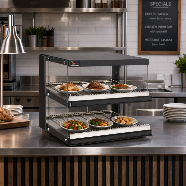 Product image #2 for Sierra SHDM-50PT Countertop Heated Pass-Through Display Merchandiser, 49.6-Inch Wide, 2 Shelves