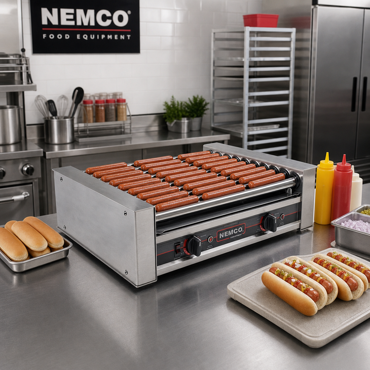 Product image #2 for Roll-A-Grill Wide Roller Hot Dog Grill, 45 Hot Dog Capacity, 900 Hot Dogs/Hour, 120V