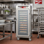 Thumbnail image #2 for Metro C5 C567-SFC-L 3/4-Height Mobile Heated Holding Cabinet with Clear Glass Doors, 27 Full-Size Pan Capacity