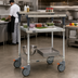 Thumbnail image #2 for Metro PrepMate MultiStation Mobile Prep Cart with 18 x 30 Solid Galvanized Shelf and Brite Zinc Wire Shelf
