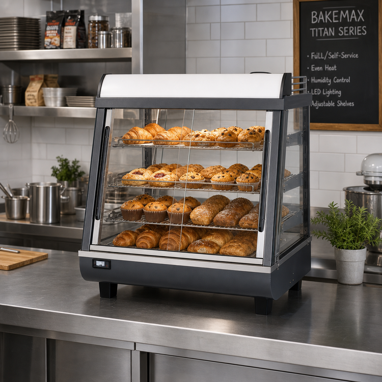 Product image #2 for BakeMax Titan Series 27-Inch Countertop Heated Display Case, Full/Self-Service