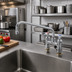 Thumbnail image #2 for T&S Brass B-0225-61X-CCCR Double Pantry Deck Mount Mixing Faucet, 4-Inch Centers, 10-Inch Swivel Spout