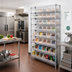 Thumbnail image #2 for Quantum Stationary Wire Shelving Bin System Unit with 10 Shelves and Clear Bins, 74-Inch High