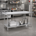 Thumbnail image #2 for Advance Tabco 120-Inch x 36-Inch Flat Top Stainless Steel Work Table with Adjustable Undershelf, 14-Gauge 304 Top