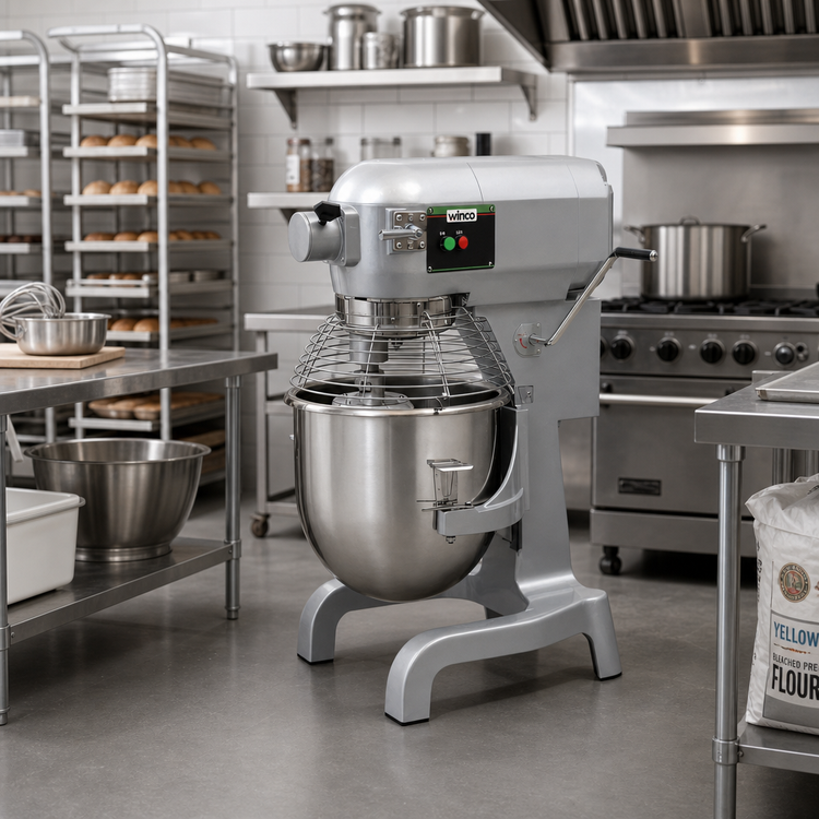 Product image #2 for Winco Spectrum™ EMP-20 20 Liter Floor Model Planetary Mixer with #12 Hub