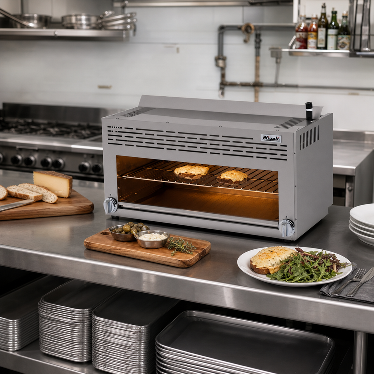 Product image #2 for Migali Competitor Series 36-Inch Countertop Liquid Propane Cheese Melter, 43,000 BTU, Stainless Steel