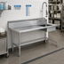 Thumbnail image #2 for Steel Works Stainless 72-Inch Soiled Dish Table, Left-to-Right Layout, with Pre-Rinse Bowl, 16-Gauge 304 Stainless Steel