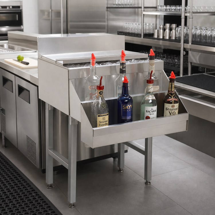 Product image #2 for Advance Tabco Underbar Basics Single-Tier Hang-On Add-On Speed Rail, 48-Inch, Stainless Steel