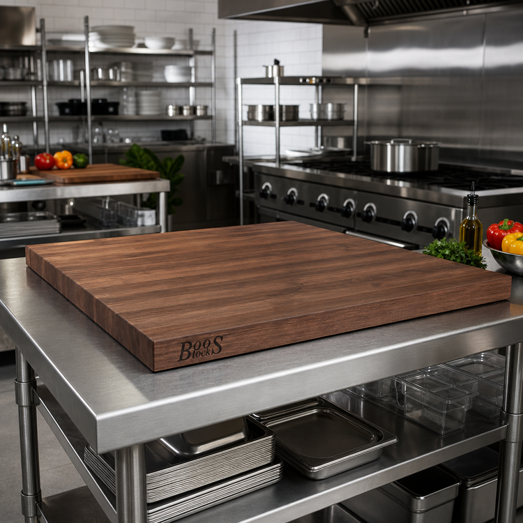 Product image #2 for Boos Block American Black Walnut Edge Grain Kitchen Countertop with Varnique Finish, 48 x 48 x 1-3/4 Inch
