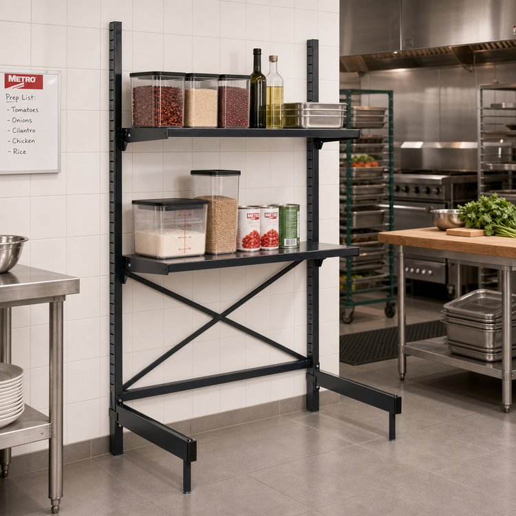 Product image #2 for Metro SmartLever Stationary Cantilevered Shelving Starter Kit for 30-Inch Wide x 18-Inch Deep Shelves