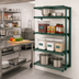 Thumbnail image #2 for Eagle Group Valu-Gard 4-Tier Add-On Wire Shelving Unit, 36W x 24D x 63H, Green Epoxy Finish
