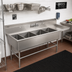 Thumbnail image #2 for John Boos Pro-Bowl 4-Compartment Sink with Right-Hand Drainboard, 18 x 24 x 14-Inch Bowls, 16-Gauge Stainless Steel