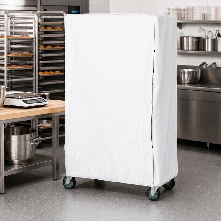Product image #2 for Quantum Wire Cart Cover for 24 x 36 x 63 Inch Carts, White Nylon with Velcro Flap