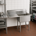 Thumbnail image #2 for BK Resources 1-Compartment Stainless Steel Sink with Left Drainboard and Legs, 24