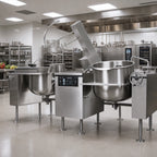 Thumbnail image #2 for Crown DLTM-80-2 Twin 80 Gallon Direct Steam Tilting Mixer Kettle