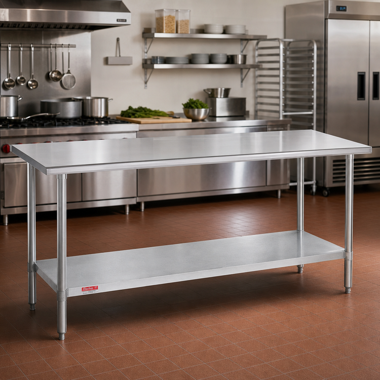 Product image #2 for Duke 120-Inch x 36-Inch Stainless Steel Work Table with Galvanized Undershelf