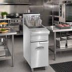 Thumbnail image #2 for Imperial (Middleby) IRF-50 Range-Match Gas Floor Fryer, 50 lb Capacity, Millivolt Controls, Stainless Steel