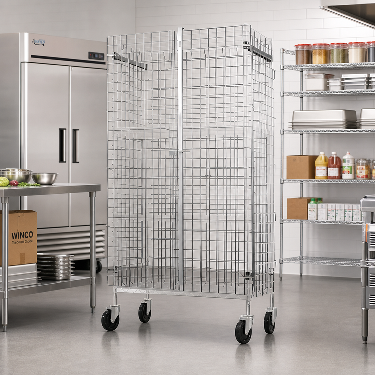 Product image #2 for Winco Chrome-Plated Wire Security Cage Set, 24 x 36 x 63 Inches