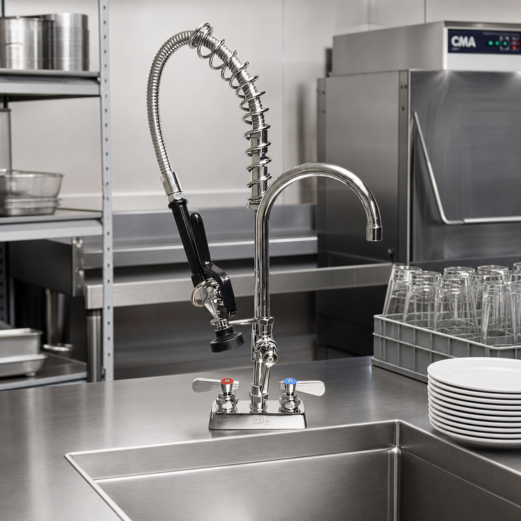 Product image #2 for OptiFlow Mini Pre-Rinse Assembly, 4-Inch On-Center Deck Mount