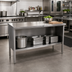 Thumbnail image #2 for John Boos EBOS4-3060 Open Front Enclosed Base Stainless Steel Work Table, 60 x 30 Inch, 14 Gauge