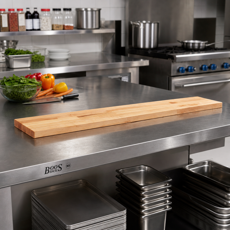 Product image #2 for John Boos 72 Inch x 8 Inch x 1-1/4 Inch Steam Table Cutting Board, Northern Hard Rock Maple