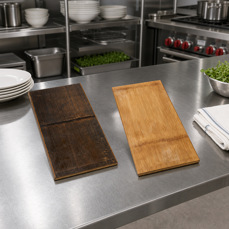 Product image #2 for American Metalcraft Rectangular Reversible Carbonized Bamboo Serving Board, 18-1/4 x 9 Inches