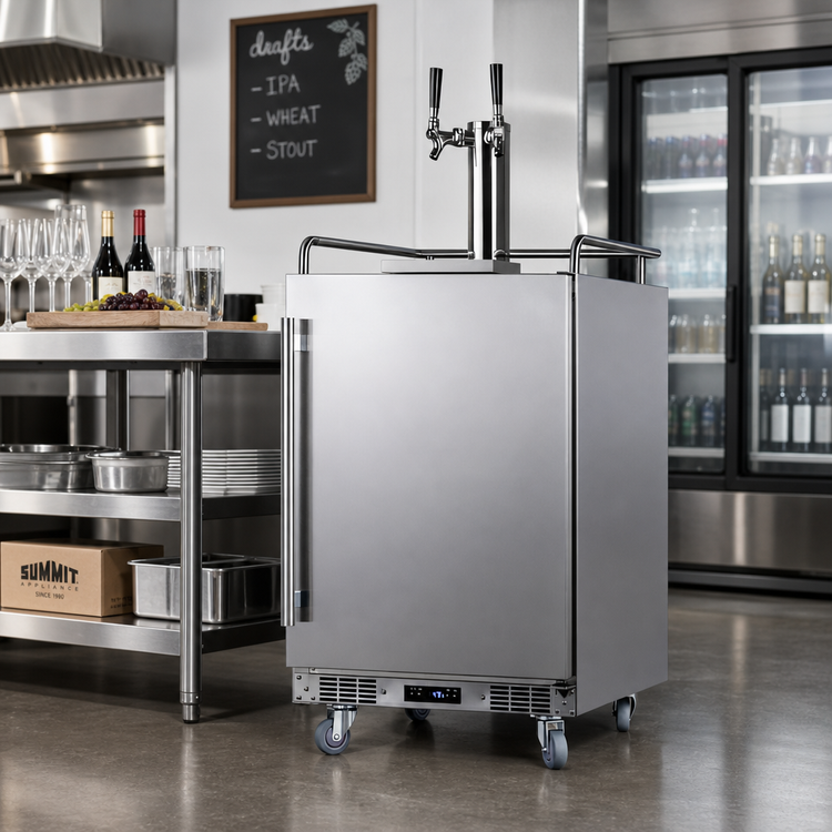 Product image #3 for Summit Appliance SBC682WKDTWIN 24-Inch Indoor/Outdoor Dual Tap Wine Dispenser, Built-In or Freestanding, 5.6 Cu. Ft., Stainless Steel