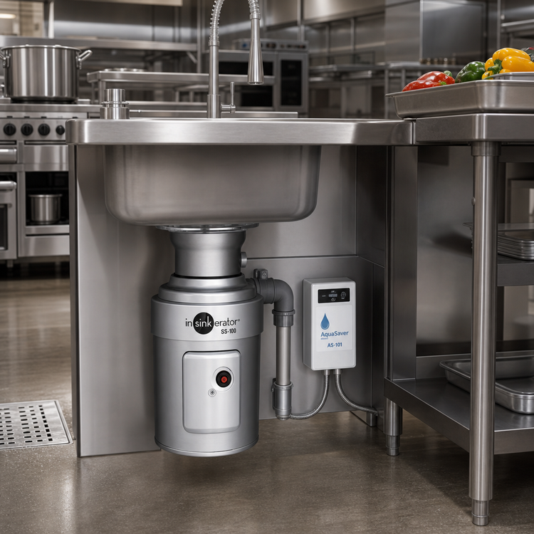 Product image #2 for InSinkErator SS-100 Commercial Food Waste Disposer Package with 15-Inch Bowl, 1 HP Motor, and AquaSaver AS-101 Control Center