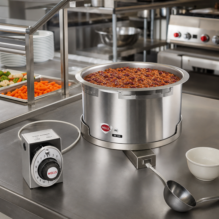 Product image #2 for Wells SS-10D Electric Top-Mount Round Drop-In Food Warmer, 11 Quart, Non-Insulated, With Drain