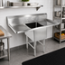 Thumbnail image #2 for John Boos B-Series 1 Compartment Sink with Left and Right Drainboards, 16-Gauge Stainless Steel, 57-1/4